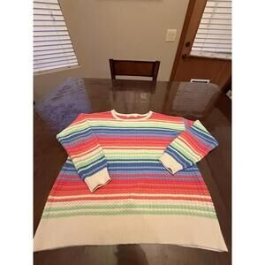 Woolovers Women Sweater Multicolor Striped Organic Cotton Size M
